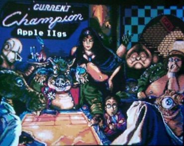 Il gioco Shufflepuck, a colori sul IIGS